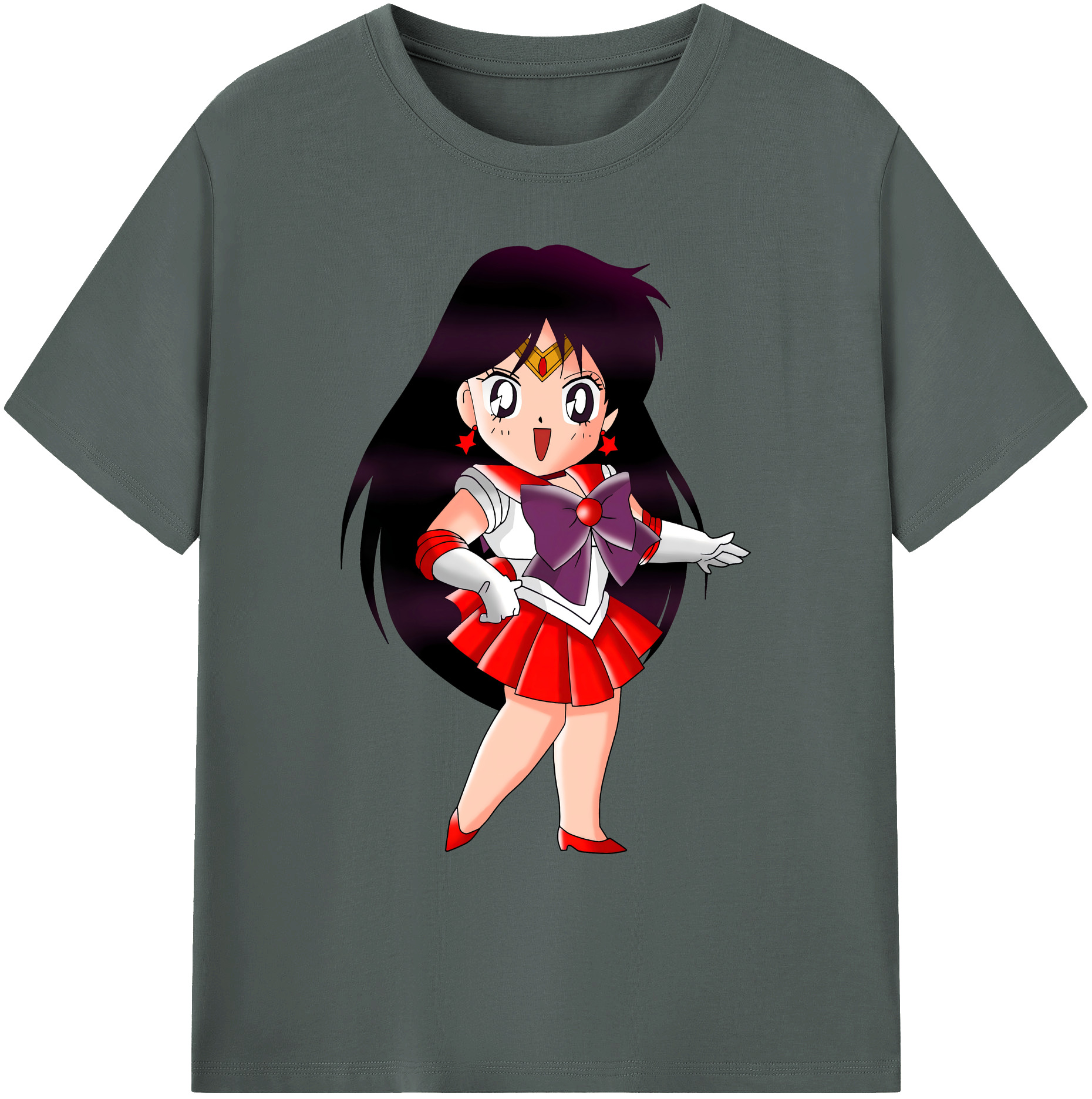 （画像用） 美少女戦士セーラームーン 火野レイ ひの レイ Sailor Moon Hino Rei （セーラーマーズ,Sailor Mars） 綿100％ メンズ半袖Tシャツ｜肌触りやわらか＆通気性